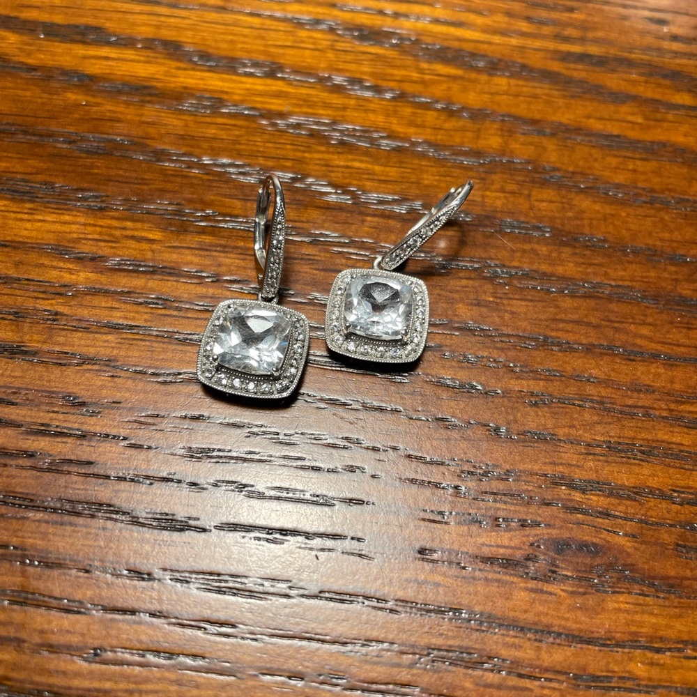 14K white gold earrings